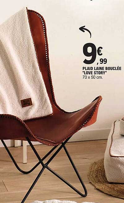 plaid laine bouclée "love story"