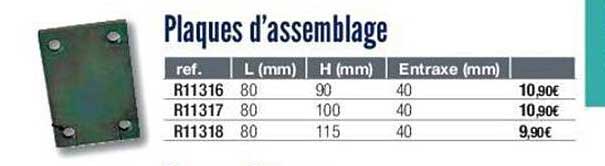 plaques d'assemblage