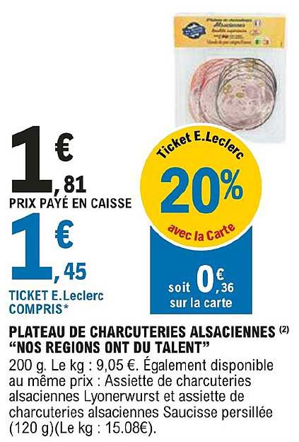 plateau de charcuteries alsaciennes "nos regions ont du talent"