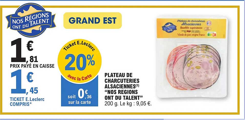 plateau de charcuteries alsaciennes "nos régions ont du talent"