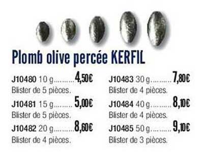plomb oloive percée kerfil