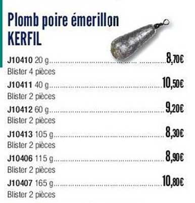 plomb poire émerillon kerfil