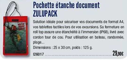 pochette étanche document zulupack