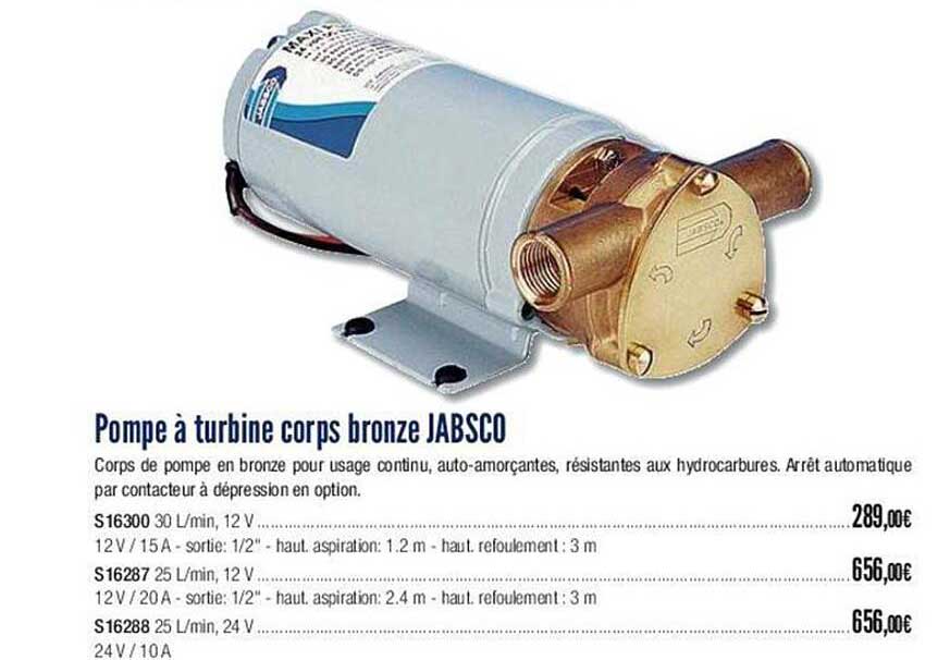 pompe à turbien corps bronze jabsco