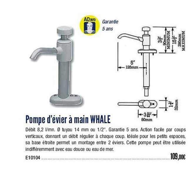pompe d'évier à main whale