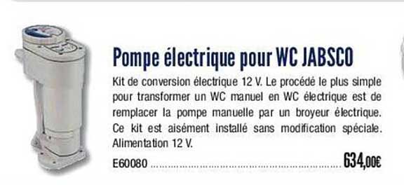 pompe électrique pour wc jabsco