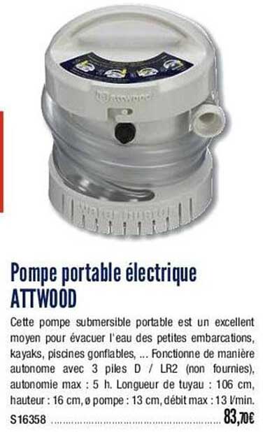 pompe portable électrique attwood