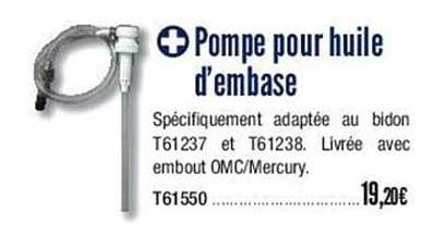 pompe pour huile d'embase