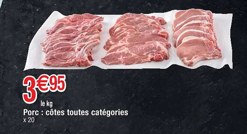 porc : côtes toutes catégories