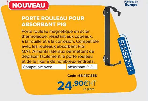 porte rouleau pour absorbant pig