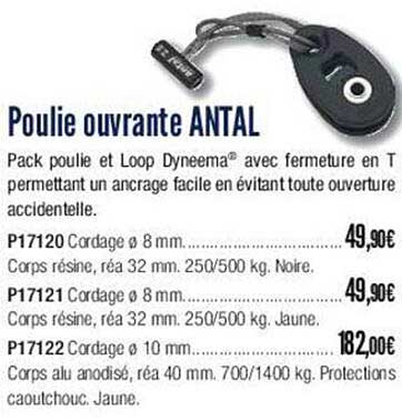 poulie ouvrante antal
