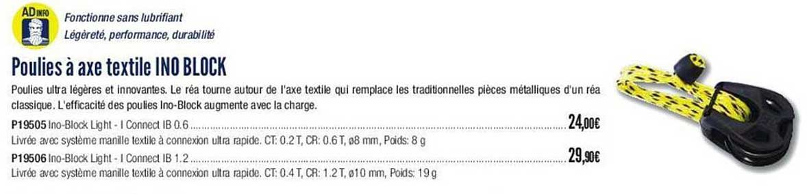 poulies à axe textile ino block