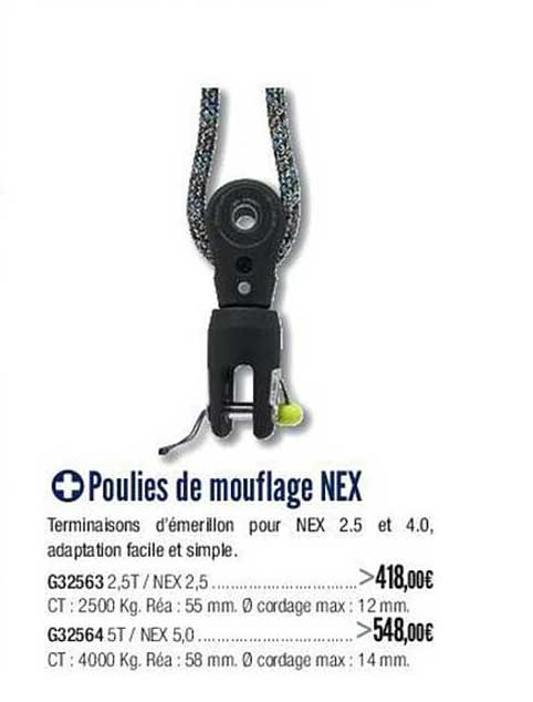 poulies de mouflage nex