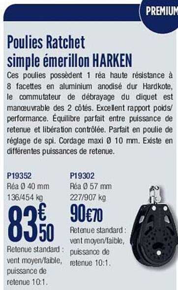 poulies ratchet simple émerillon harken