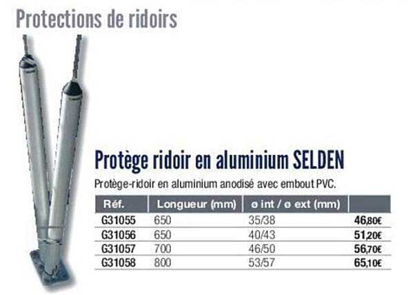 protège ridoir en aluminium selden