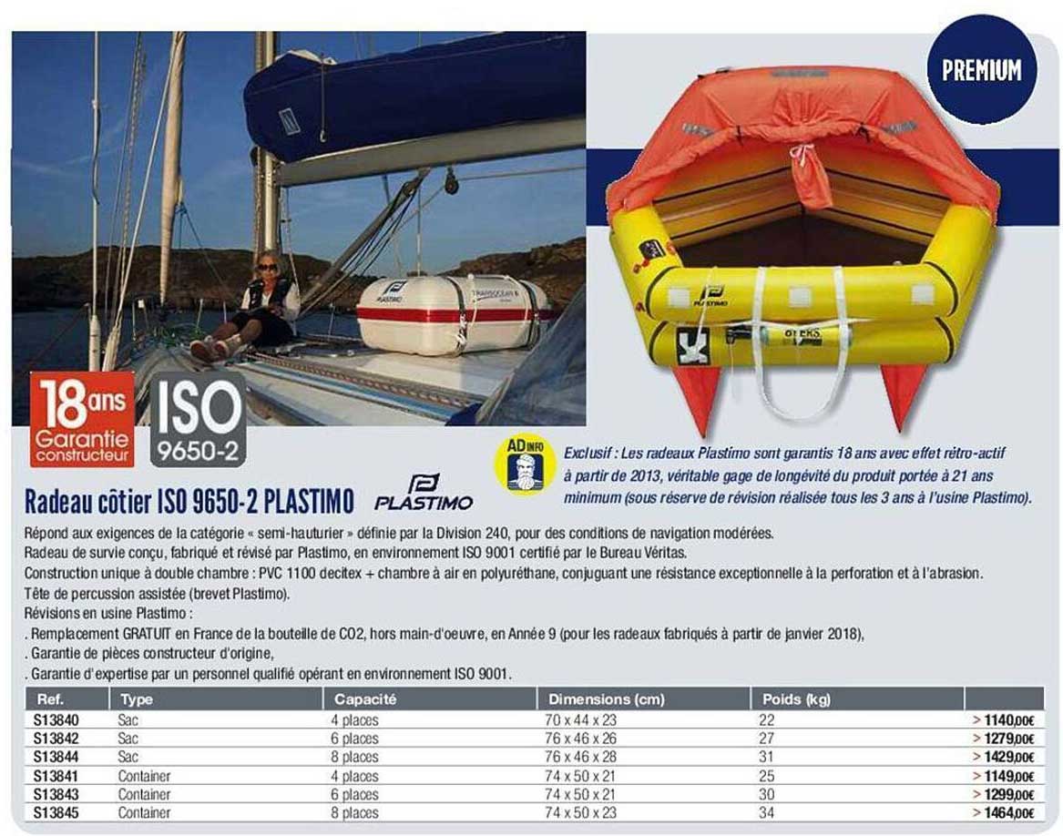 radeau côtier iso 9650-2 platimo