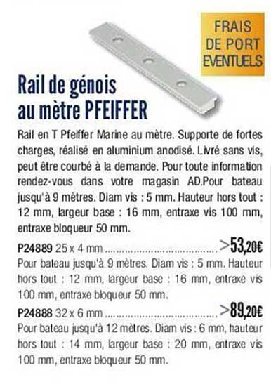 rail de génois au mètre pfeiffer
