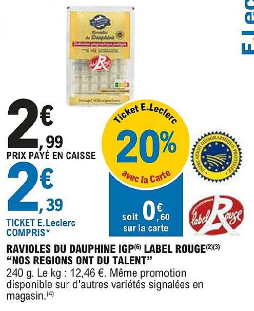 ravioles du dauphine igp label rouge "nos regions ont du talent"