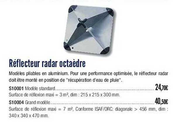 réflecteur radar octaèdre