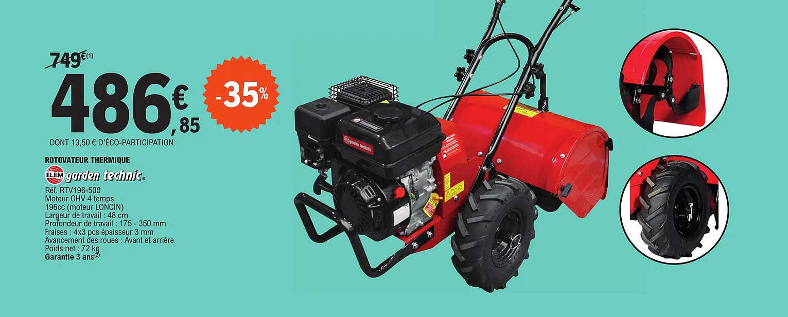 Rotovateur Thermique Garden Technic