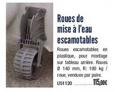 roues de mise à l'eau escamotables