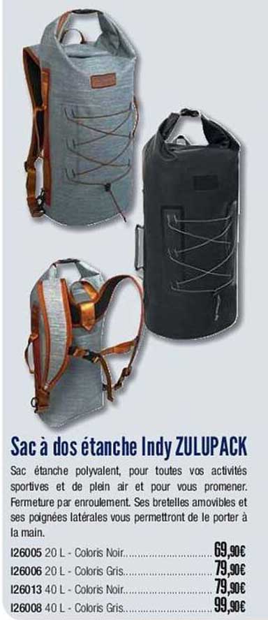 sac à dos étanche indy zulupack