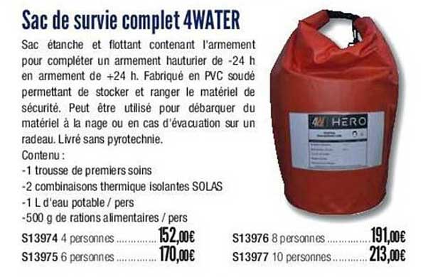 sac de survie complet 4water