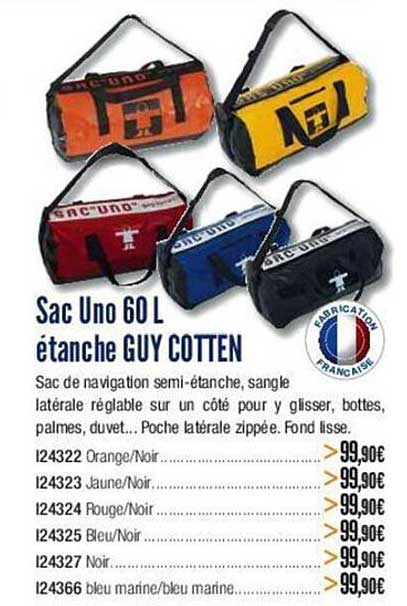 sac uno 60 l étanche guy cotten