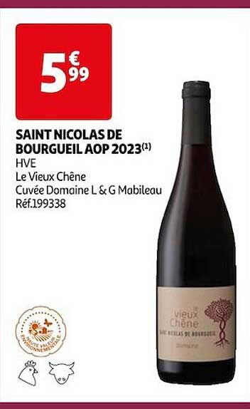 Saint Nicolas De Bourgueil Aop 2023 Hve Le Vieux Chêne Cuvée Domaine L & G Mabileau