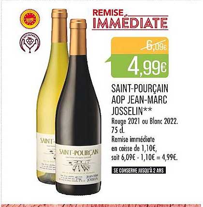 saint-pourçain aop jean-marc josselin rouge 2021 ou blanc 2022