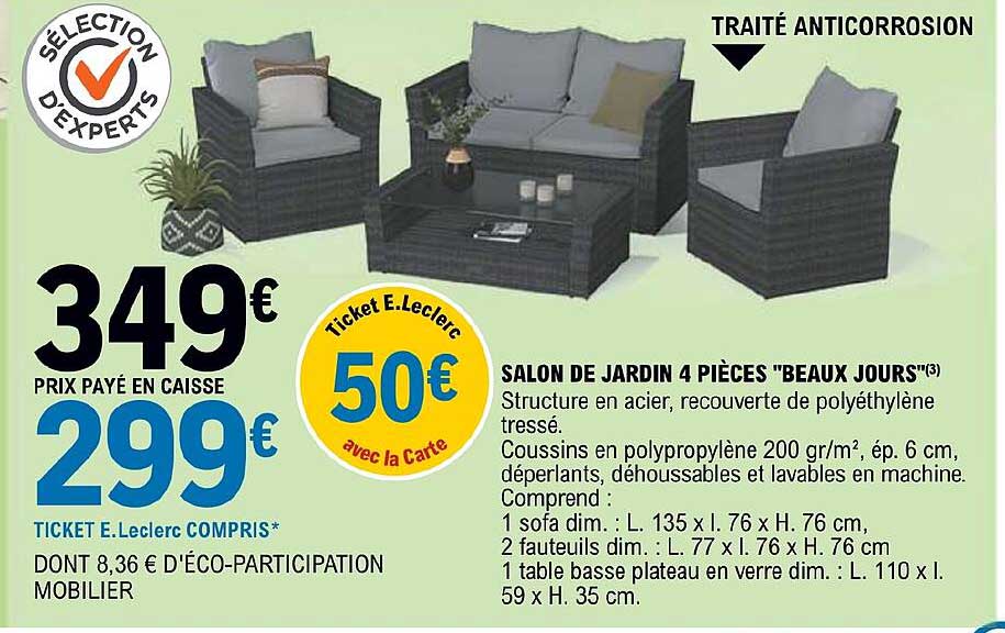 salon de jardin 4 pièces "beaux jours"