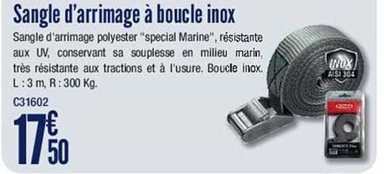 sangle d'arrimage à boucle inox