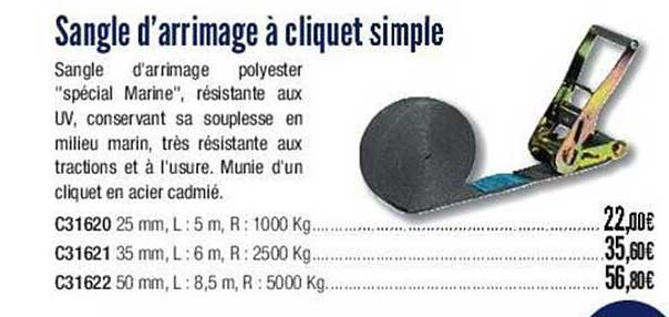 sangle d'arrimage à cliquet simple