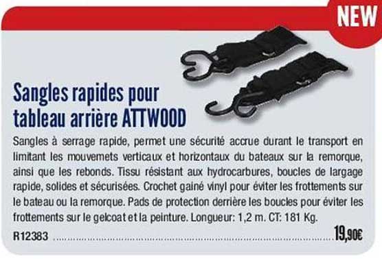 sangles rapides pour tableau arrière attwood