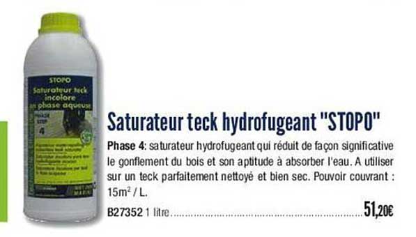 saturateur teck hydrofugeant "stopo"