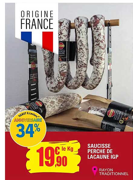 saucisse perche de lacaune igp