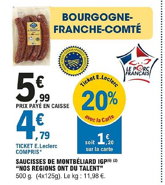 saucisses de montbéliard igp "nos regions ont du talent"