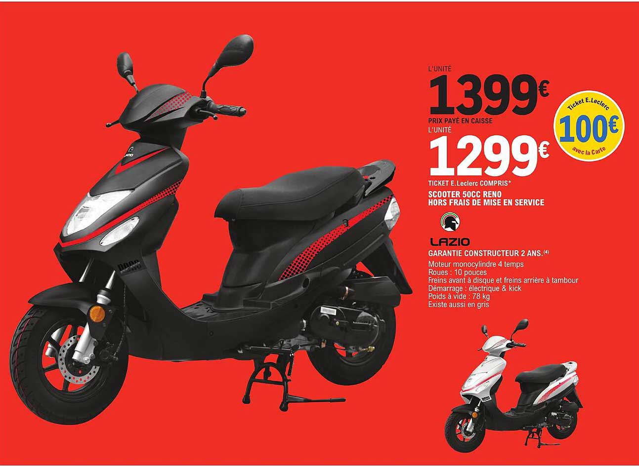 scooter 50cc reno hors frais de mise en service lazio