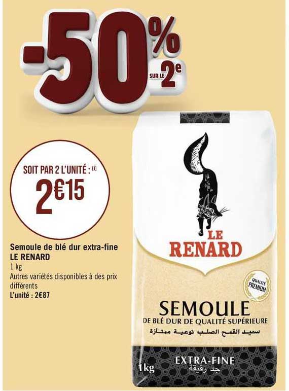 semoule de blé dur extra-fine le renard