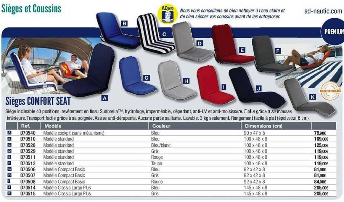 sièges comfort seat