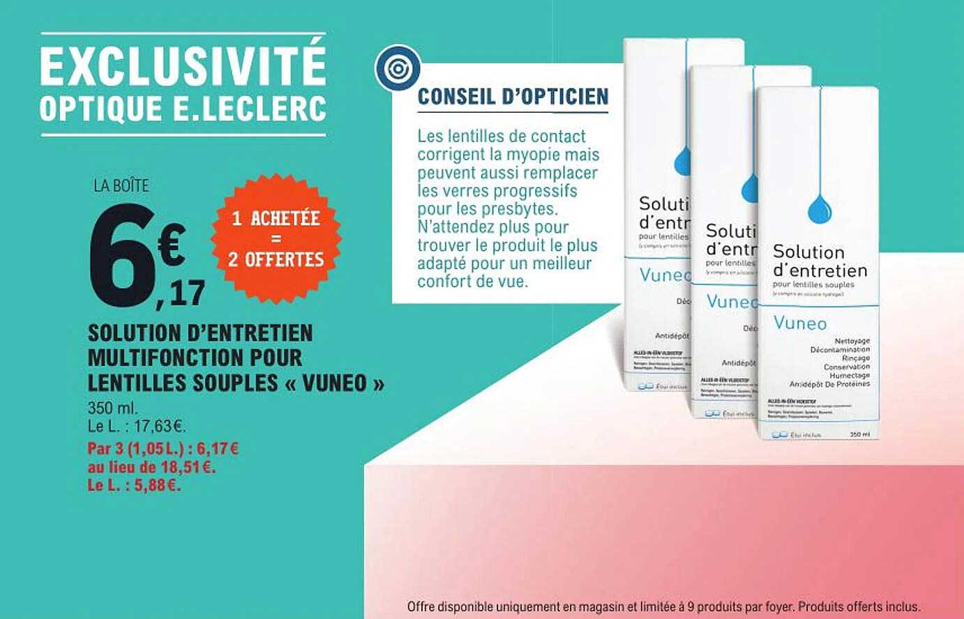 solution d'entretien multifonction pour lentilles souples «vuneo»
