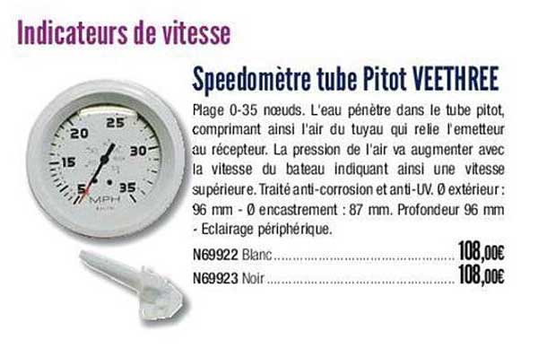speedomètre tube pitot veethree