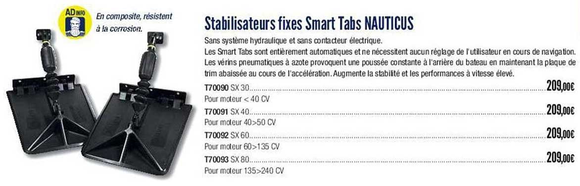 stabilisateurs fixes smart tabs nauticus