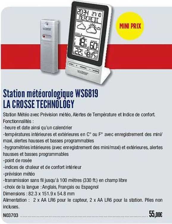 station météorologique ws6819 la crosse technology