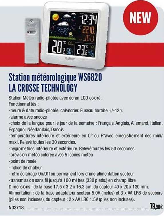 station météorologique ws6820 la crosse technology