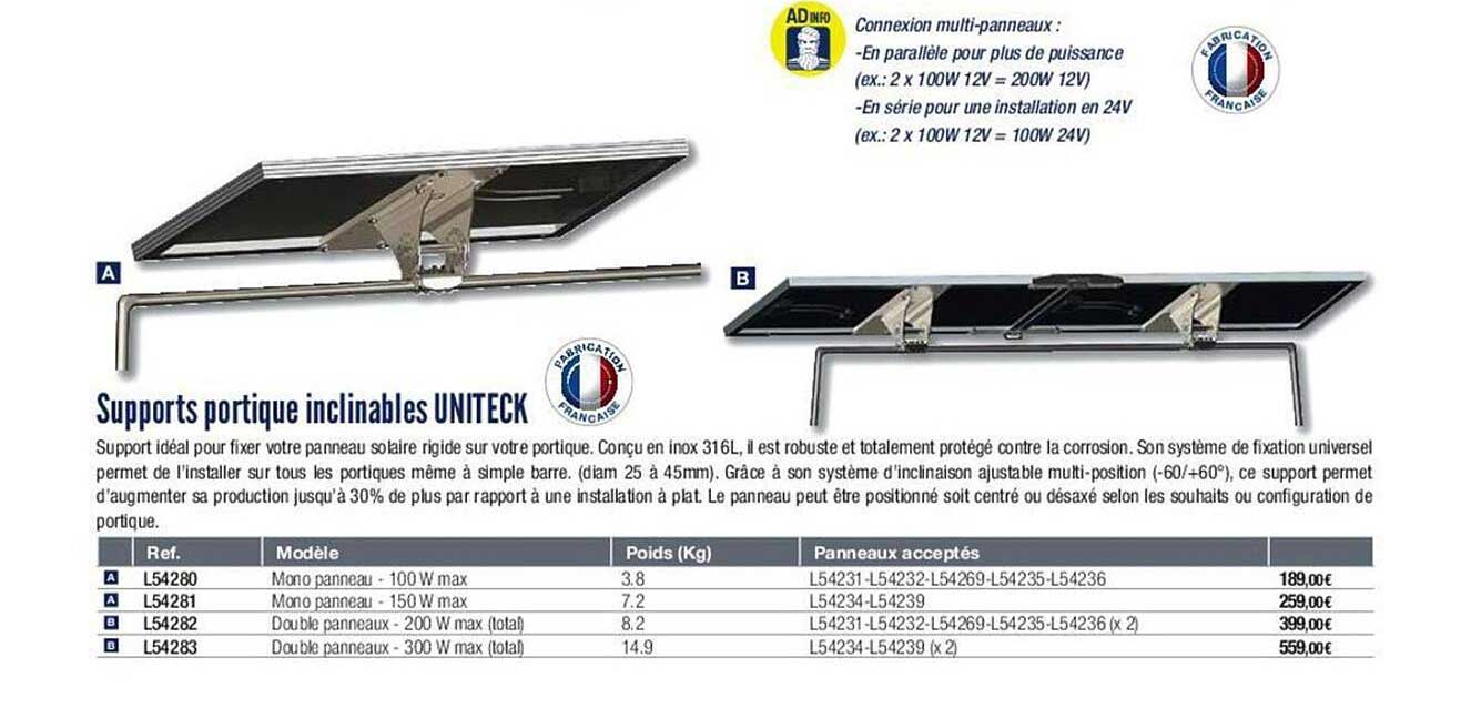 supports portique inclinables uniteck