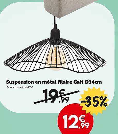 suspension en métal filaire galt ø 34 cm