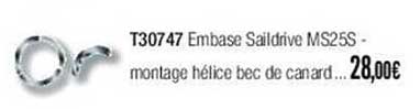 t30747 embase saildrive ms25s - montage hélice bec de canard