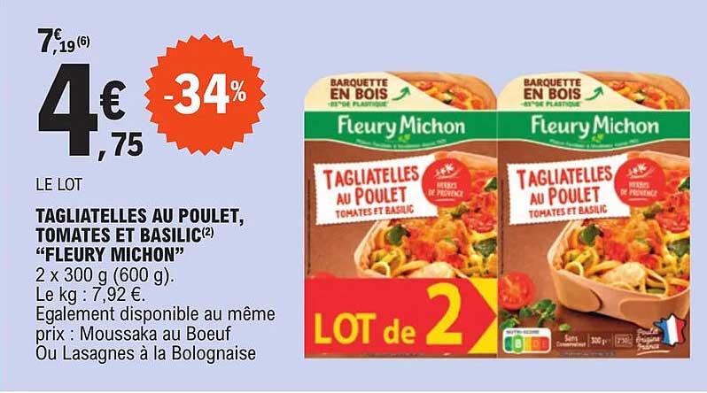 tagliatelles au poulet, tomates et basilic "fleury michon"