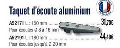 taquet d'écoute aluminium